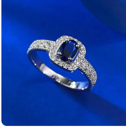 Wong Rain 100% 925 Silver Oval Cut Sapphire Ring